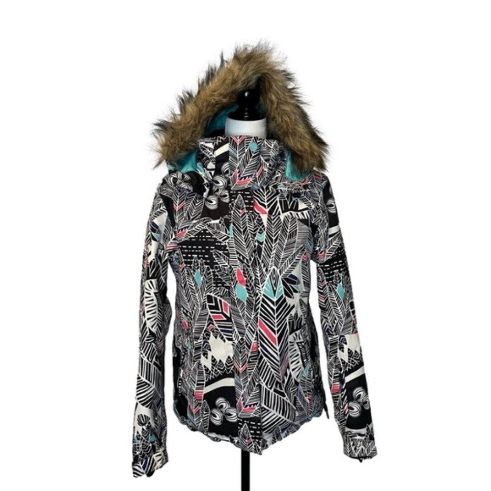 Roxy Dryflight 10k Snowboard Ski Jacket Detachable Faux Fur Hood